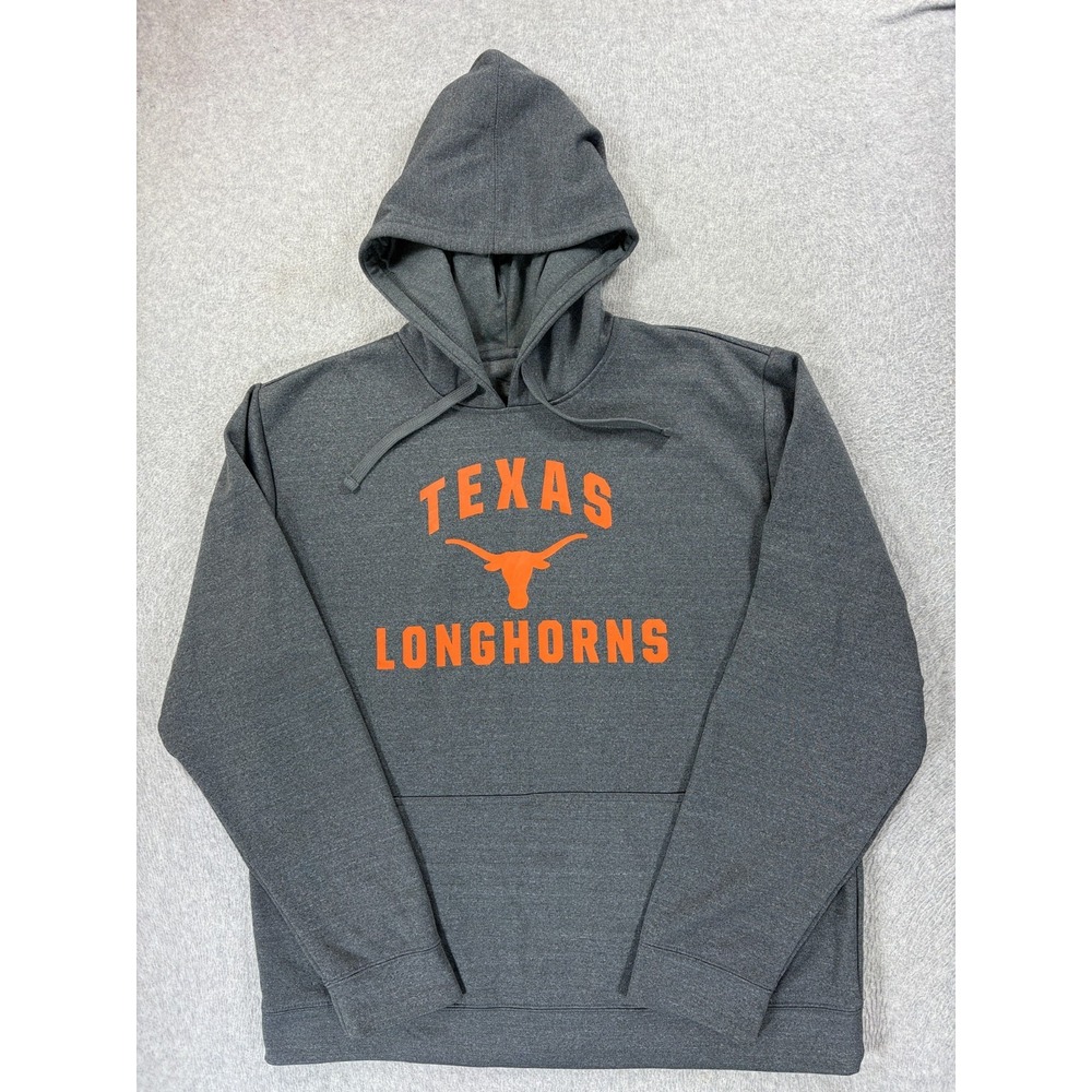 Texas Longhorns Screened‎ Logo Campus Hoodie Sweatshirt (Men's Large) Gray